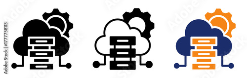 Data Cloud Icon Collection Glyph & Mixed Style 