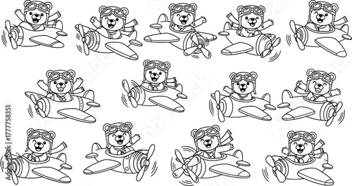 Collection of cartoon character illustrations with expressive faces isolated on white background