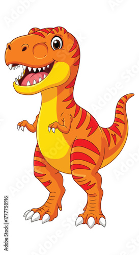 Cartoon happy tyrannosaurus rex illustration