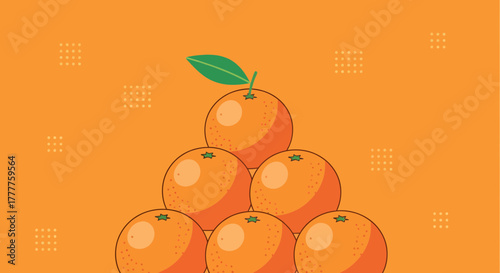 Orange Pyramid Arrangement and Artistic Design with a Vibrant Artistic Color Combination