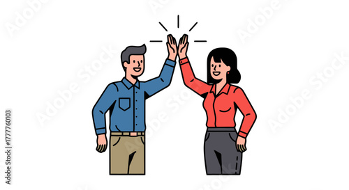 People High Fiving Celebrating Achievements and Showing Support Together as a Team