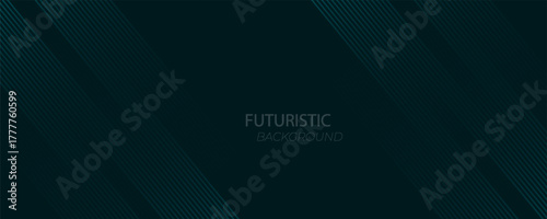 3D green techno abstract background overlap layer on dark space with glowing lines shape decoration. Modern graphic design element future style concept for web banner, flyer, card, cover, or brochure