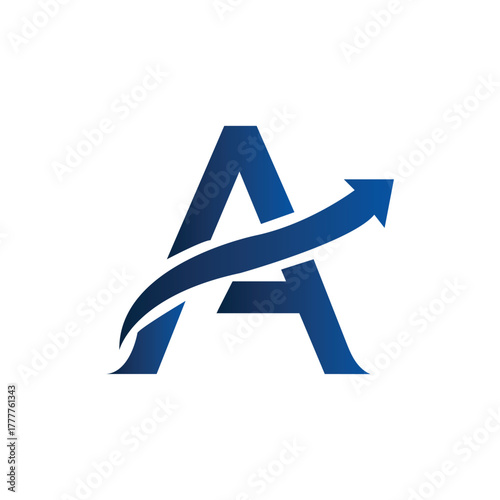 Modern Letter A Growth Arrow Logo