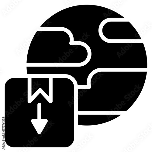 Import Glyph Black Icon