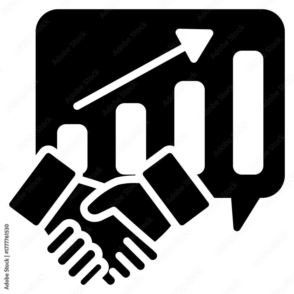 Obraz premium Partnership Glyph Black Icon