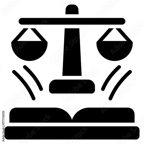 Law Glyph Black Icon