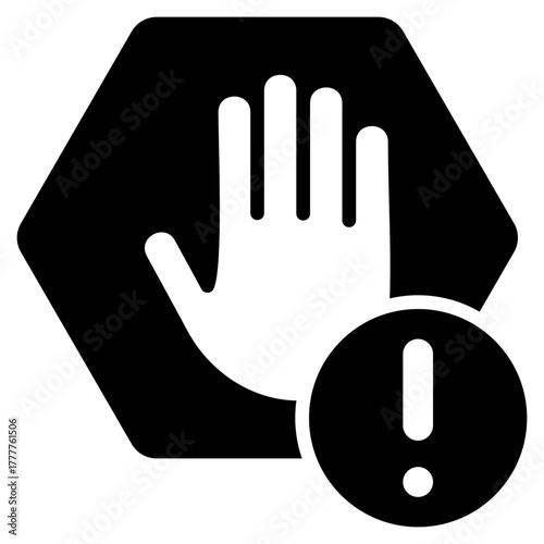 Restriction Glyph Black Icon