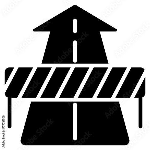 Barrier Glyph Black Icon