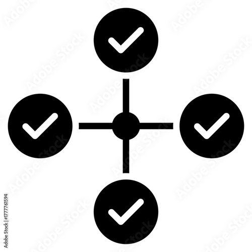 Integration Glyph Black Icon