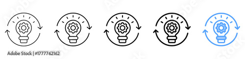 Innovation Process Icon Different Style Outline Collection Set 