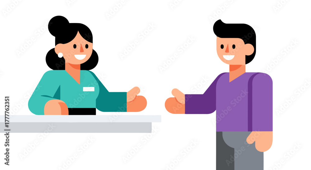 Obraz premium Positive Interaction: Illustrative Depiction for Customer Service, Meeting and Agreement