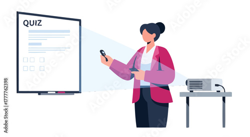 Presentation, Teaching or Learning: Educator Giving Quiz During a Presentation