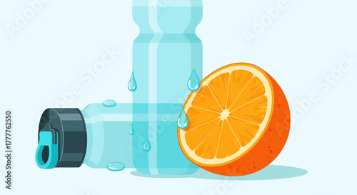Refreshing Hydration and Natural Citrus Fusion: A Simple Wellness Concept Visual