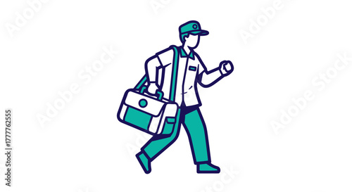 Quick Delivery Services Depicted in Stylized Vector Illustration on Black Background