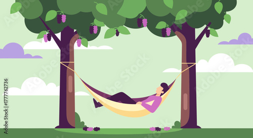 Relaxation And Quiet Moments: A Hammock's Embrace Under The Shade Of Trees