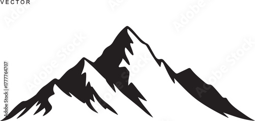 Mountain vector silhouette, icon, logo, illustration on white background