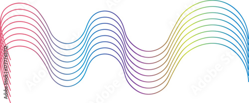 Abstract glowing wave lines on Colourful Dynamic wave pattern. Modern flowing wavy lines and Futuristic technology concept in White
