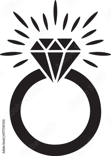 Sparkling diamond ring silhouette engagement ring wedding ring