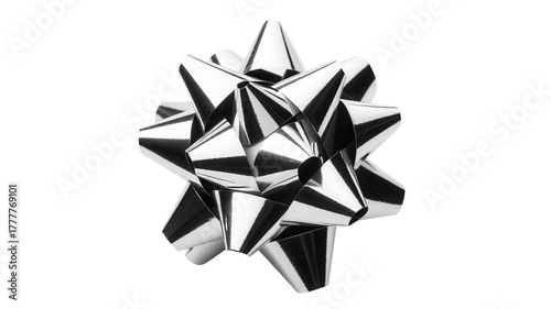 Shiny silver gift bow adds sparkle and elegance to any present, making celebrations truly memorable and exciting for recipients.