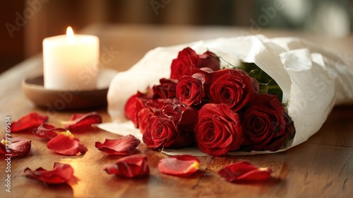 Romantic Roses and Candlelight - A Valentines Day Ambiance.