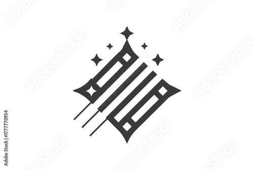 star cluster icon four stars aligned  