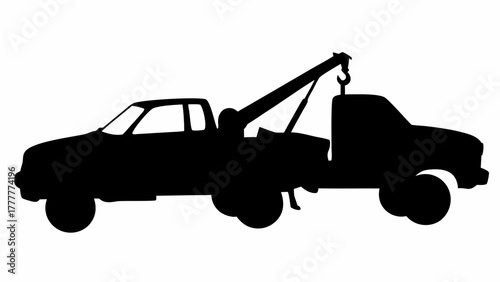 Dependable tow truck silhouette ready for roadside assistance, promising reliable transport for breakdowns and vehicle recovery services