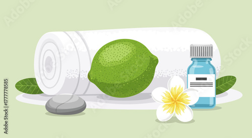 Spa Composition Showcasing Wellness Elements For Relaxation And Skincare