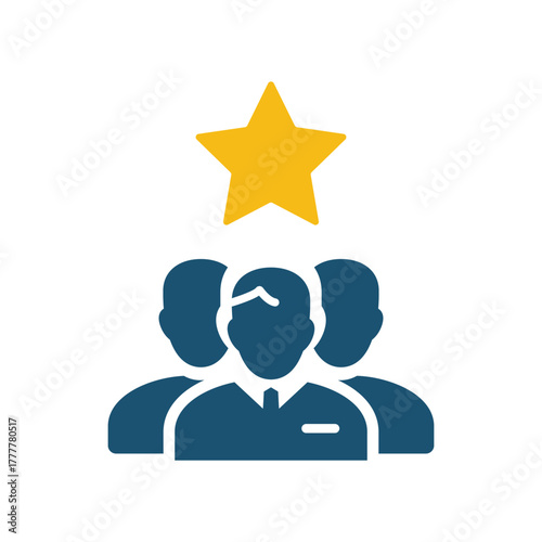 customer loyalty or retention icon with star. concept of positive testimonial for great effective business. flat style trend modern membership logotype graphic design web element isolated on white