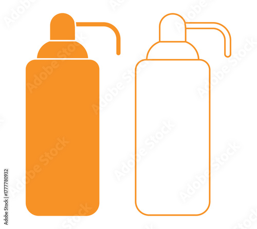 Spray Paint Can Set Detailed Vector Icons with Nozzle Spray Effect and Graphic Elements.