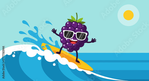 Surfing Blackberry Enjoying Sunny Beach Days With Sunglasses And Big Waves Ahead