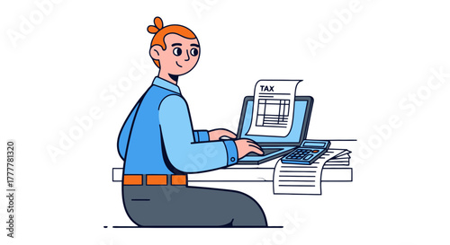 Taxpayer Focused On Analyzing And Filing Taxes For Financial Accounting And Stability