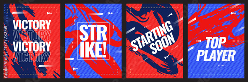 Modern and Energetic Sports Poster or Banner Template with Brush Stroke Style. Template for Sport, Fitness, Workout, Gym, Brochure, Invitation, Festival, or Music Event