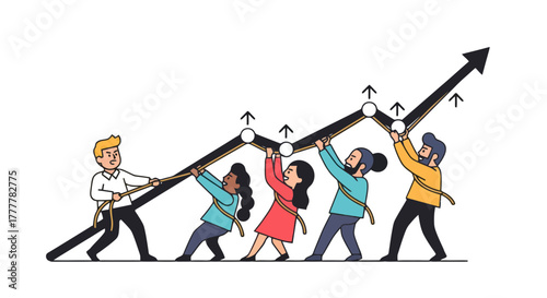 Teamwork And Teamwork Collaboration Of Employees For Achieving Business Growth Success