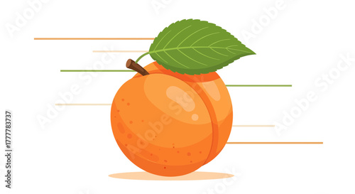 Vibrant Apricot Illustration Depicting Organic Freshness And Natural Deliciousness