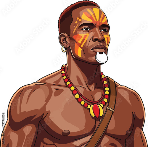 Ethiopia man in traditional look vector illustration