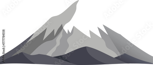 Stylized mountain range with sharp peaks and jagged ridges