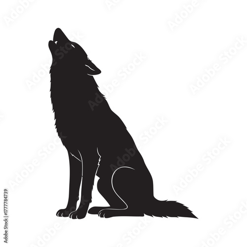 Majestic wolf silhouette howling at moonlit sky, embodying wilderness and primal spirit