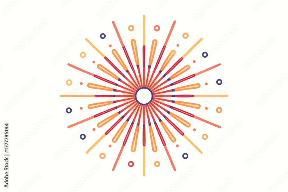 Obraz premium double layer firework burst icon two concentric rings