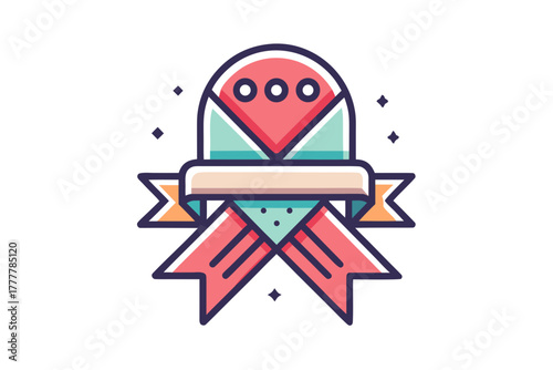 compact ribbon popper icon small triangular popper