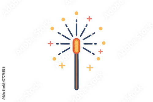 clustered sparkler icon three small sparklers