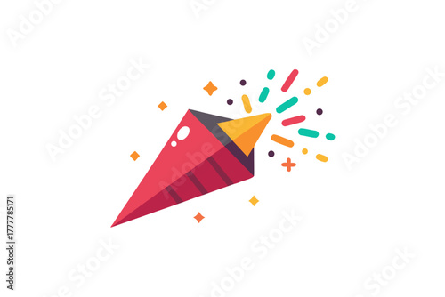 diagonal burst confetti icon popper angled sideways burst