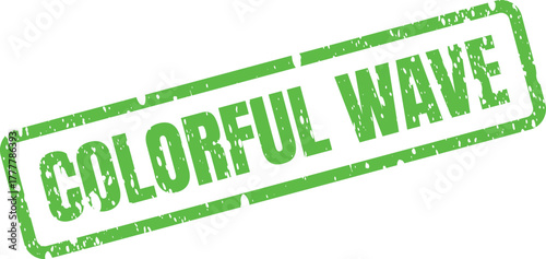 Colorful Wave green rubber stamp texture conveying movement and vibrant energy