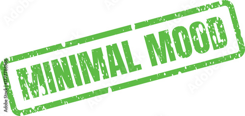 Authentic distressed green Minimal Mood stamp mark for understated emotional expressions