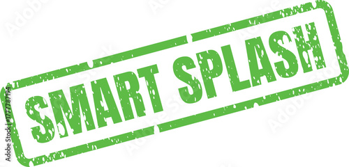 Green textured rubber stamp displaying SMART SPLASH text ideal for creative design