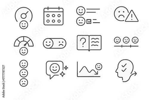 Icons vector shift daily toggle tracker calendar mood meter trend scale icon