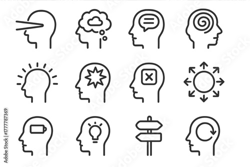 Mental decision blocked process cognitive icon icons battery vector badge wheel flash