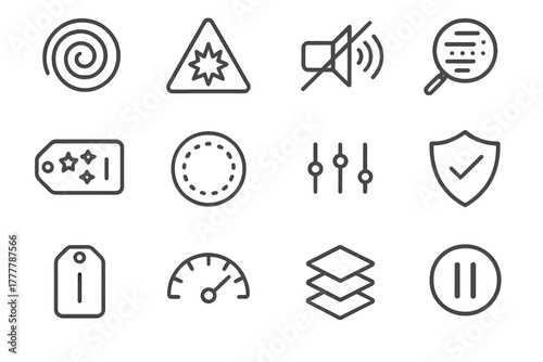 Cognitive button vector light slider filter swirl alert overload icons sensory icon