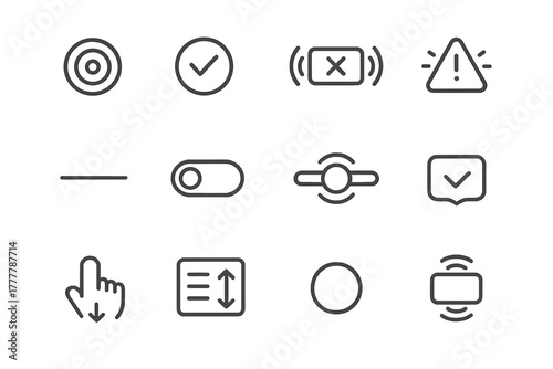 Ring vibration vector interface ripple line success system feedback virtual toggle icon