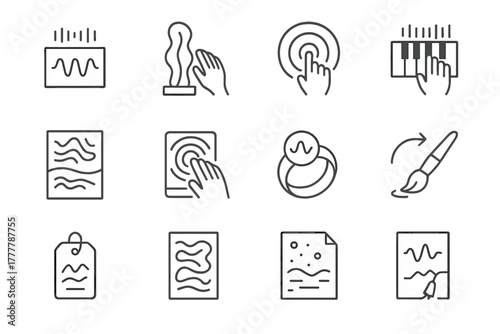 Drawing rhythm ring artistic pressure icons force sketch tactile icon haptic vector