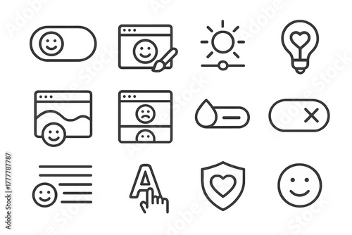 Switch vector emotional setting content empathetic softness layout mode ui icon
